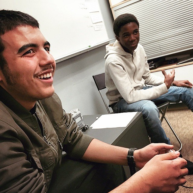 Jose and Malique. Debate Day @exalt_youth. #criminaljustice #risingabove #knowledgeispower #massincarceration #crossroads @hinefellows