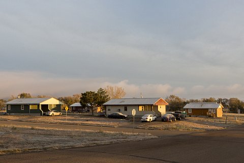 The Grassrope home on the Lower Brule Reservation in South Dakota. Danny Grassrope, 27, and his partner Joseph White Eyes, 23, share the home with 12-16 family members. <br> Lower Brule, South Dakota, November 8, 2017.
